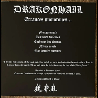 DRAKONHAIL Errances Monotones LP BLACK [VINYL 12